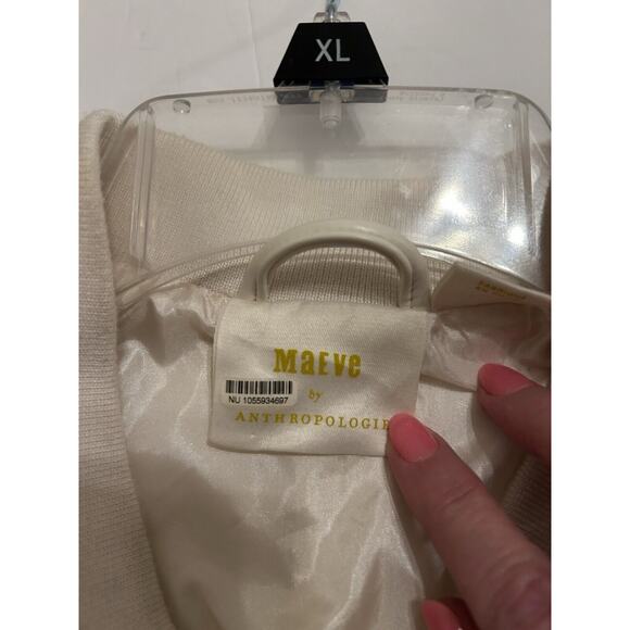 Anthropologie Cream Bomber Jacket - Picture 15 of 16